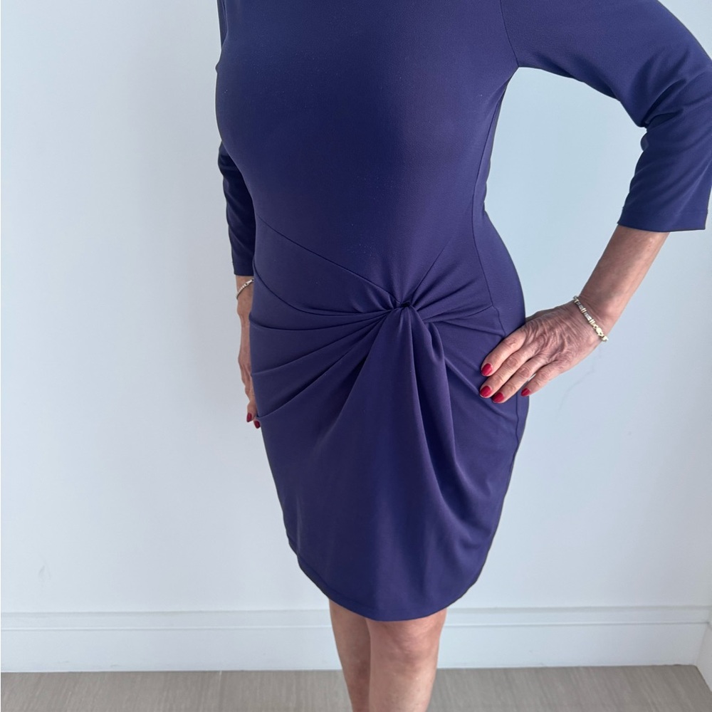 Elegant Long Sleeve Purple Dress